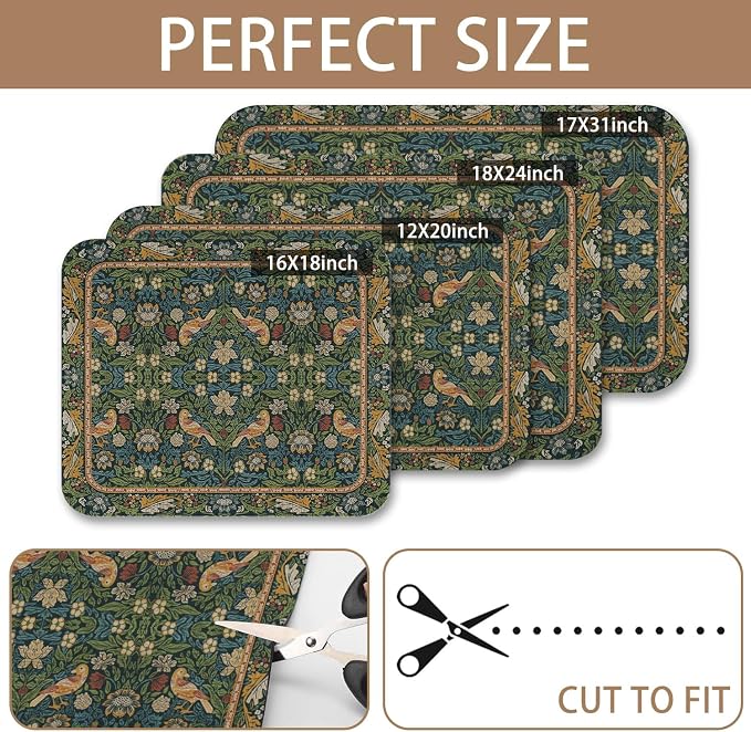 Dish Drying Mat for Kitchen Counter 16x18 Inch, Boho Quick Dry Coffee Mat | Made of super absorbent diatomite that quick dries dishes, coffee machine & sink area. Non-slip rubber base for countertop
