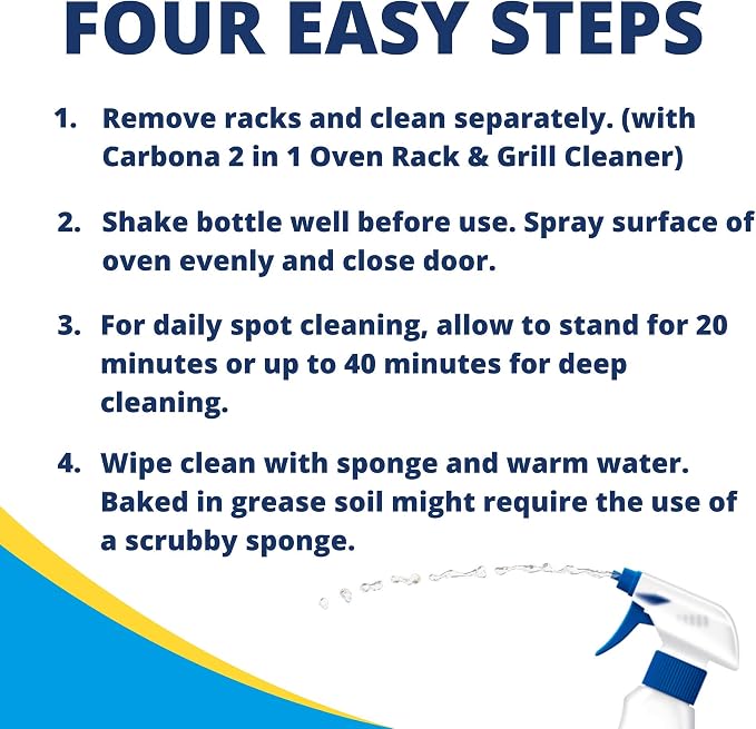 Carbona Oven Cleaner | Grease & Stain Fighting Formula | Odor Free | 16.8 Fl Oz Each, 3 Pack