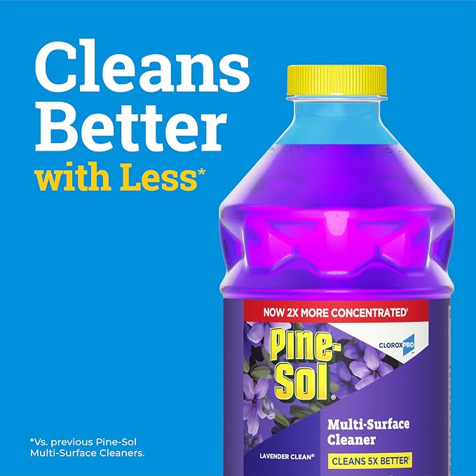 Pine-Sol Multi-Surface Cleaner, CloroxPro, 2x Concentrated Formula, All-Purpose Cleaner, Lavender Clean, 40 Fluid Ounces (Pack of 2)