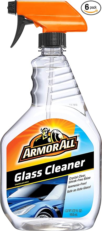 Armor All Auto Glass Cleaner , Streak-Free Car Glass Cleaner Spray, 22 Fl Oz Each, 6 Pack