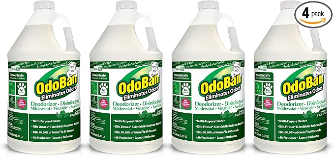 OdoBan Professional Disinfectant and Odor Eliminator Concentrate, 4 Gallons, Original Eucalyptus Scent