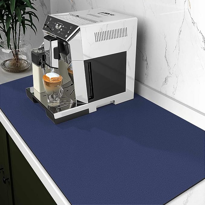WISELIFE Dish Drying Mat Super Absorbent Drying Mat Large Dish Drying Mats for Kitchen Counter Easy Clean Dish Mat Kitchen Drying Mat18"x 28" Classic Blue