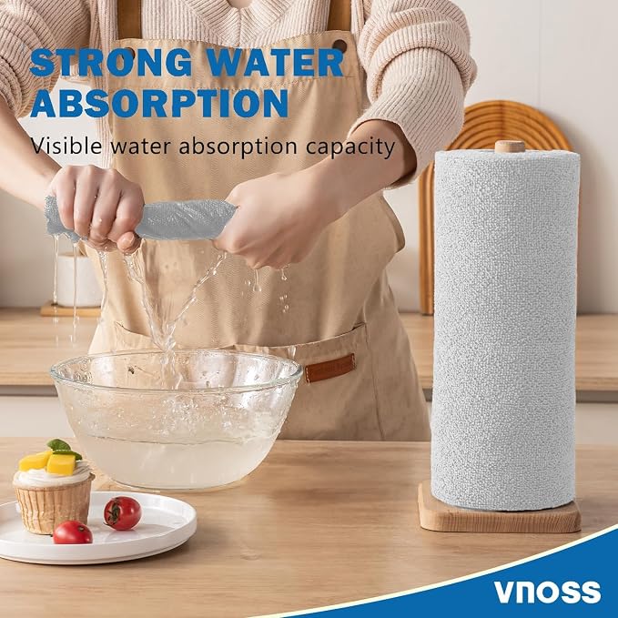 100 Pack Microfiber Cleaning Cloth Roll, Tear Away Reusable Towels, 11" X 9", Ultra Absorbent & Lint Free Cloth for Cars, Kitchen, Window, Home and Shop, Gray