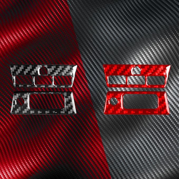 Real Carbon Fiber Trim for Honda Accord Accessories | for 2003 2004 2005 2006 2007，Reading Light Switch Button Panel，Interior Dash Panel，Thick Overlay Sticker Decal