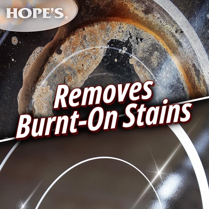 HOPE'S Perfect Cooktop Glass and Ceramic Cooktop and Stove Top Cleaner, Fast Acting and Removes Burnt on Stains from Glass Ceramic Smooth Top Ranges with its No Rinse Formula, 10.6 Oz, Pack of 12