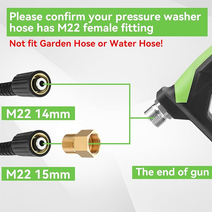 Tool Daily Sewer Jetter Kit for Pressure Washer 50 FT, Power Washer Gun | Drain Cleaner Hose 1/4 Inch NPT, Corner, Rotating and Button Nose Sewer Jet Nozzle, 3600 PSI