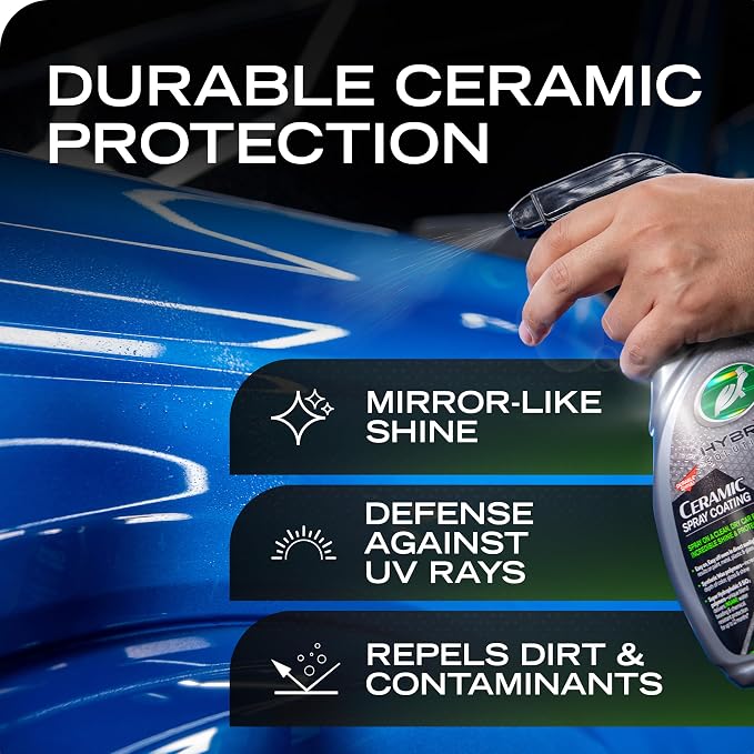 Turtle Wax Hybrid Solutions Ceramic Spray Coating, High Shine Car Wax, Offers Durable Paint Protection, Extreme Water Beading Action, Safe for Glass, Wheels, Trim and More, 16 oz (Pack of 6)