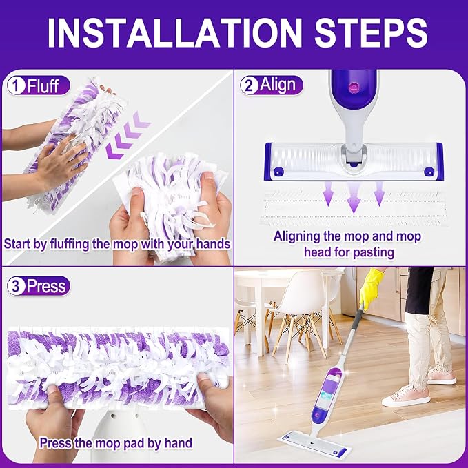 Cafonil 20 Pack Disposable Power Mop Pads for Swiffer Power Mop Pads | Compatible with Swiffer Power Mop Refills Thickened Multi-Surface Replacement for Swiffer Wet Pads Refill on Finished Floors