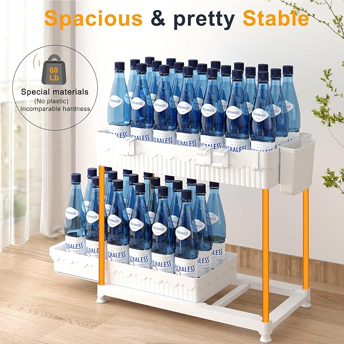 Sevenblue 3 Pack Under Sink Organizers, 2-Tier Multi-Use Kitchen and Bathroom Organizers and Storage with Sliding Drawers, Bathroom Cabinet Organizer (White, 14.8 Inch) | Multi-use kitchen & bathroom storage, 14.8 inch white cabinet organizer, space-sa...