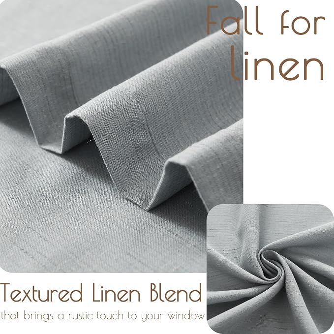 jinchan Lien Tier Curtains and Valances, 26x24, 3 Panels, Grey | Light filtering, rod pocket, cafe curtains, farmhouse, machine washable, small window decor, kitchen, laundry room, RV