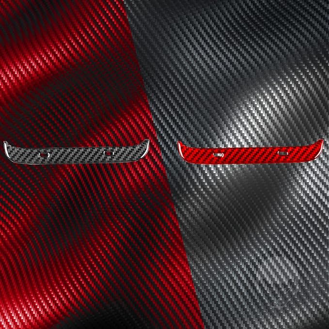 Red Real Carbon Fiber Trim for Tesla Accessories | for Model 3 2017-2022 / Model Y 2020-2024 Rear Air Condition Vent Outlet Sticker Interior Thick Overlay Decal