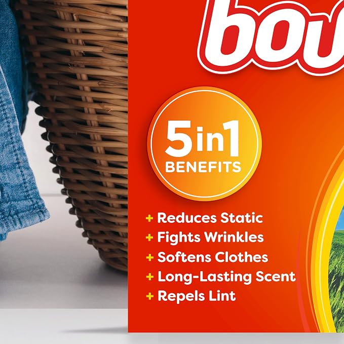 Bounce Dryer Sheets, Outdoor Fresh, 480 Count | Static Control | Wrinkle Fighters | 2 Packs of 240
