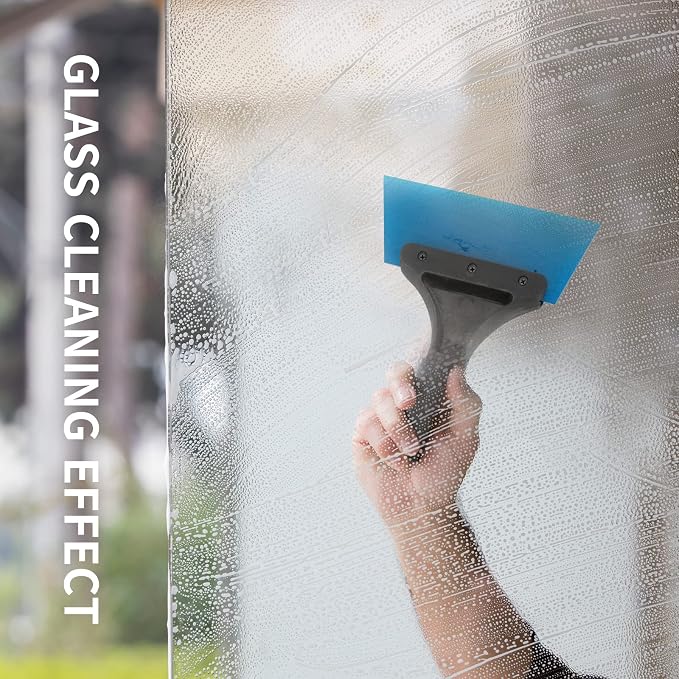 3 Pack Tint Squeegee, Small Squeegee for Car Windows, 5", 3 Colors | Multifunctional Small Window Squeegee, Rubber Water Blade for Car Windshield Window, Mirror, Glass Cleaning, No-Slip Handle