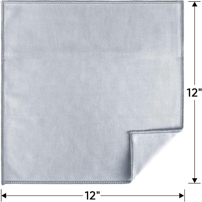 HOMEXCEL Microfiber Glass Cleaning Cloth 12 PK, Lint Free Streak Free, Reusable Magic Cleaning Cloth for Cleaning Windows, Glasses, Mirrors, Screens, Stainless Steel, and More Grey-12”×12”