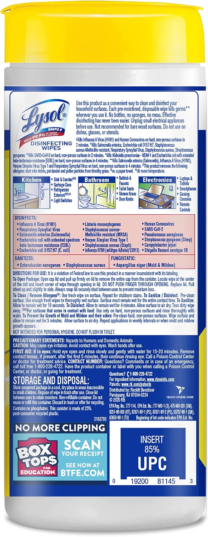 Lysol Disinfectant Wipes, For Disinfecting, Deodorizing, and Cleaning, Lemon & Lime Blossom, 35ct (Pack of 2)