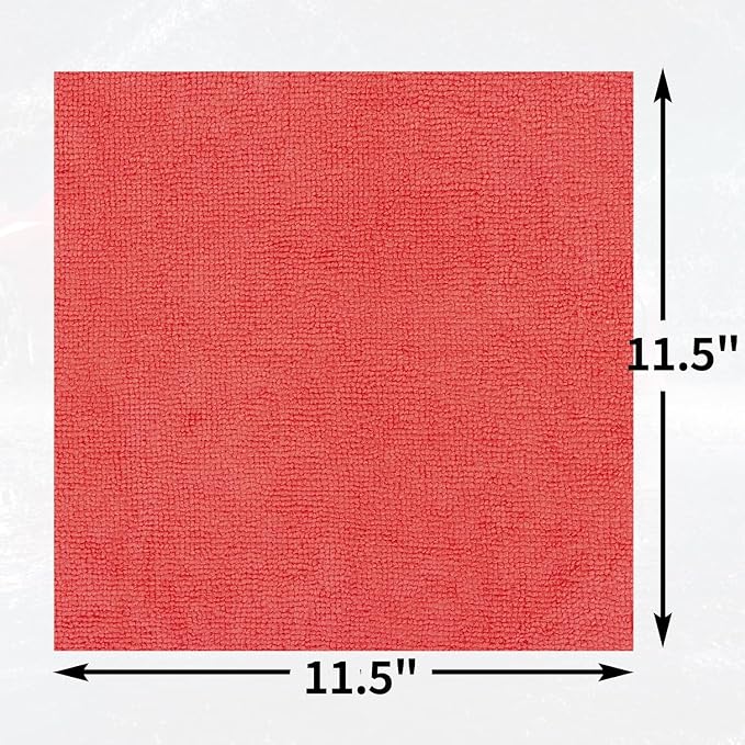 Microfiber Cleaning Cloth, 150 Pack Cleaning Rags Microfiber Towel Bulk Absorbent Lint-Free WashCloths, All-Purpose Towels for Cars, Shop, Automotive, Garage, Home Kitchen 11.5"*11.5", Red