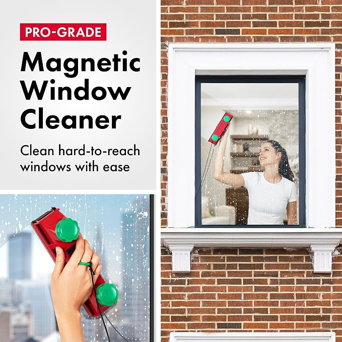 Tyroler The Glider D-4 Magnetic Window Cleaner Tool Fits Windows 0.08"-1.6" | | Double Sided Outside Window Cleaner Tool Fit Windows 0.08"-1.6" Thick | Magnet Window Cleaner Tool, Magnetic Glass Cleaners