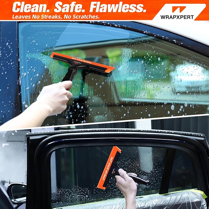 WRAPXPERT Window Tint Squeegee 2PCS 8-INCH Wide Blade Squeegee for Car Window Film Installation, Windows Tint Tool Kit for Windshield, Rear Glass Water Removal Bathroom Cleaning Kit
