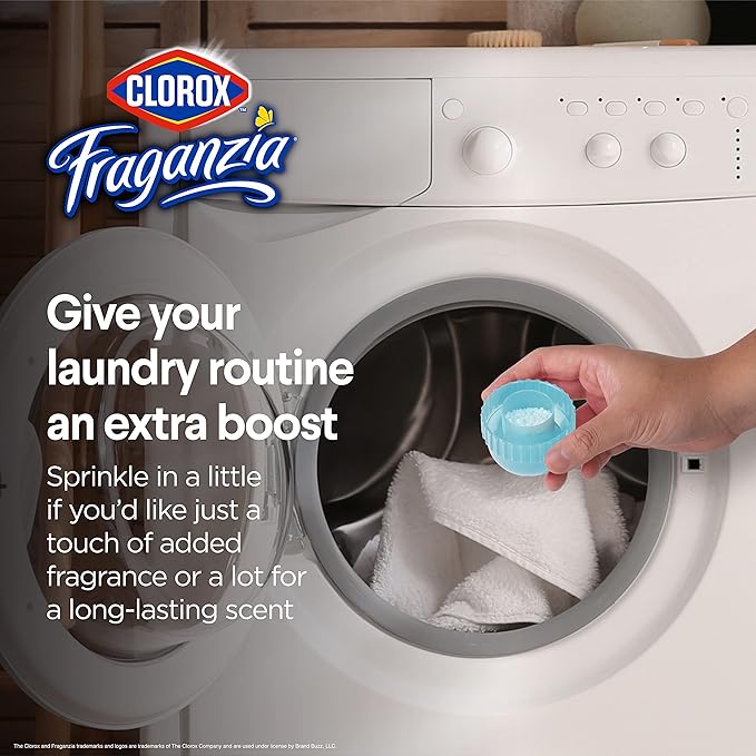 Clorox Fraganzia In-Wash Laundry Scent Booster Crystals, Ocean Scent Fragrance Beads for Clothes and Linens, Safe for All Fabrics and Colors, HE Compatible, 18 Oz, 2 Pack