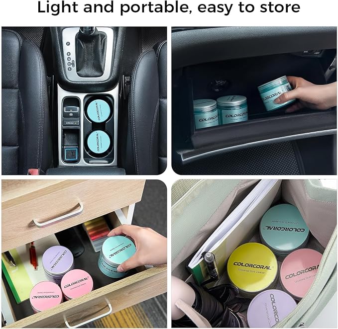 ColorCoral Keyboard Cleaning Gel Dust Cleaner Slime Car Clean Putty 2Pack | Car Cleaning Kit Dust Remover Universal Car Interior Keyboard Cleaning Kit Supplies Auto Detailing Tools Accessorie Men Women