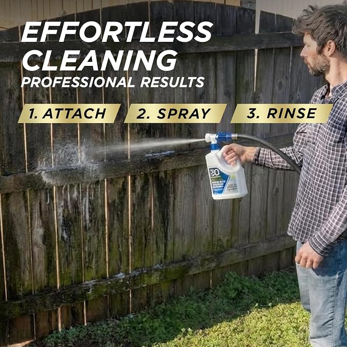 30 SECONDS Pro Power Suds Mold Pro Mold and Mildew Stain Remover | Scrub Free | Brighter Results Instantly | Ready To Use | 64 fl. oz. Hose End Sprayer (2 Pack)