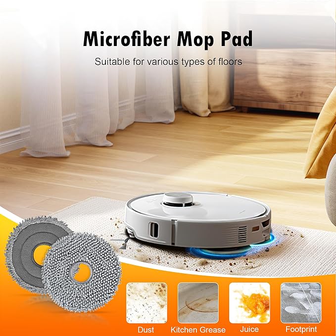 28 Pcs Qrevo S5V Replacement Parts for Roborock Qrevo Curv/S5V Robot Vacuum | 2 Pairs Mainbrush 4 Filter 6 Dust Bags 6 Mop Pad 6 Sidebrush 1 Cleaning Brush 1 Screwdriver