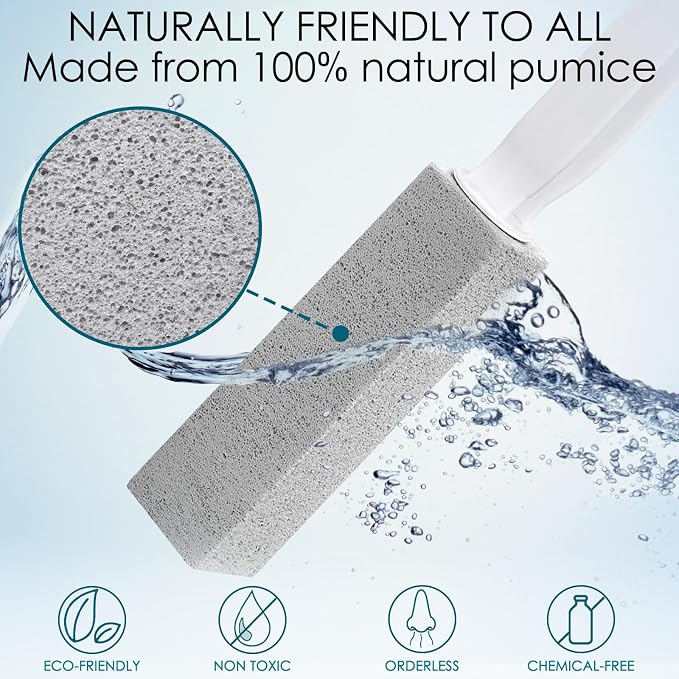 20 Pack Pumice Stone Toilet Bowl Cleaner Pumice Stone with Handle for Toilet Cleaning, Remove Limescale, Rust, Cleaning Supplies for Toilet, Pool, Bathroom, Sink