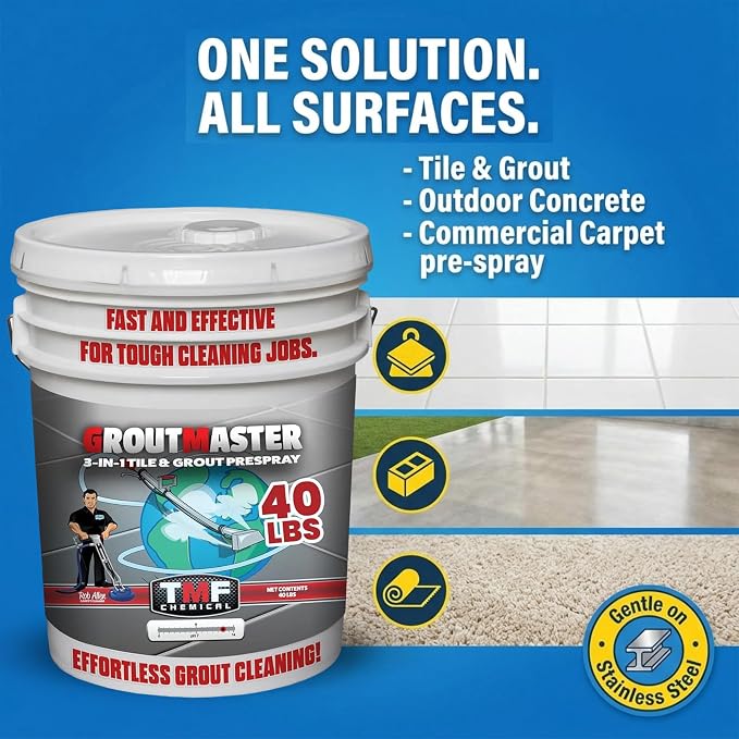 TRUCK MOUNT FORUMS GroutMaster Tile and Grout Cleaner Solution, 40 lbs | Fast-Dissolving Heavy Duty Grout Cleaner Solution, Removes Stains, Grease, and Tough Dirt for Residential & Commercial Use