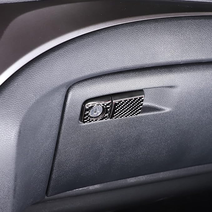 Car Glove Box Trim Cover for Honda Pilot 2016-2022/Ridgeline 2017-2023/Passport 2019-2023, Co-Pilot Storage Organizer Glove Box Switch Trim Sticker, Carbon Fiber (Passenger Glove Box Switch Sticker)
