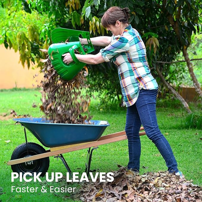 GARDEASE Leaf Scoops, Ergonomic Large Hand Held Rakes for Yard (1 Pair) | Closed-claw design scoops leaves and grass fast, wet or dry. Also great for mulch, compost, fruit picking and pet cleanup.