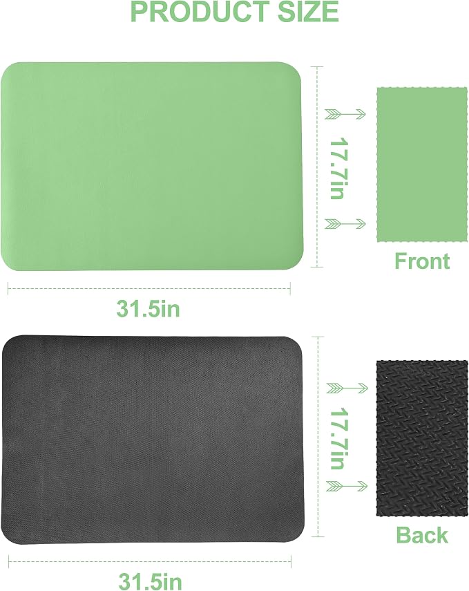 Dish Drying Mat for Kitchen Counter,Dish Drying Pad with Non-slip Rubber Backed, Hide Stain Anti Absorbent for Kitchen Counter, Drying Mat for Coffee Machine Dish Rack (Green, 17" x 31.5")