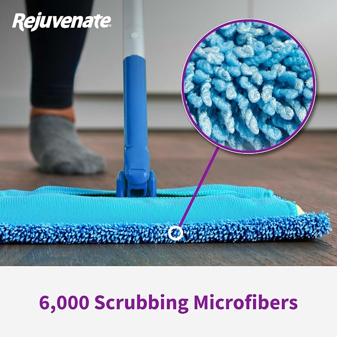 Rejuvenate Microfiber Sweeper Pads, Fit Swiffer Sweeper Mops for A Sustainable Alternative to Disposable Cleaning Pads, Trap Dirt, Dust and Hair and Remove Dirt and Grime, 5 Count