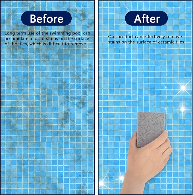 8 Pcs Pools Pumice Stone - Pool Cleaning Block Swimming Pumice Pool Tile Stone for Pools & Spa Tile, Grout & Concrete Cleaning (8Pcs)