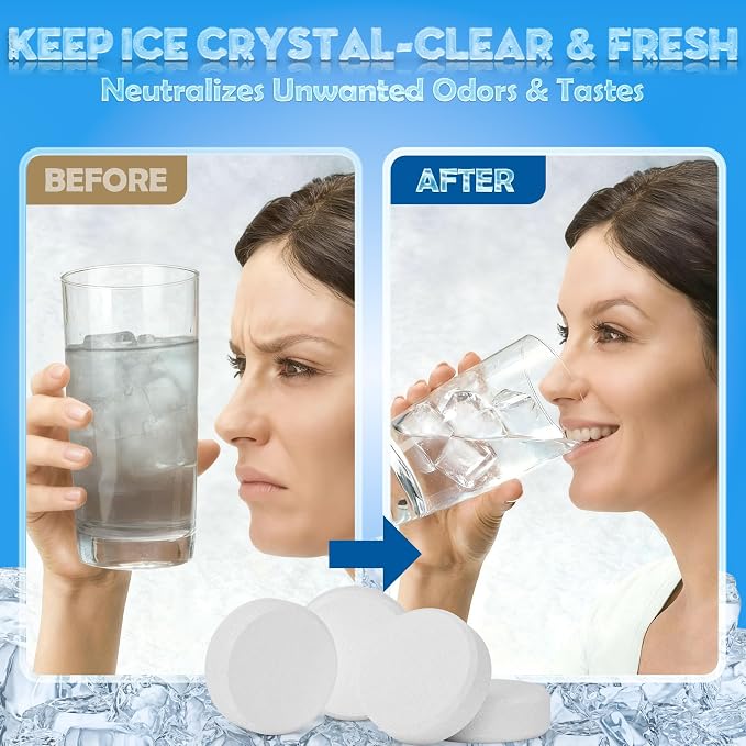 Ice Machine Cleaner Tablets – Ice Maker Cleaner & Descaler for Countertop, Nugget & Commercial Units – Citric Acid–Based – 36 Tablets (Up to 1.5-Year Supply) – Removes Limescale & Odors
