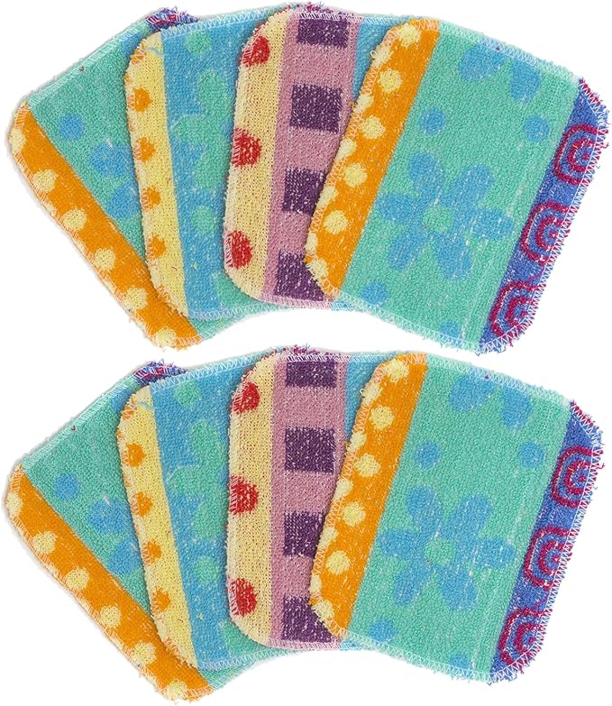 Reusable Dish Scrub Pads (8 Pack) – Non-Scratch Kitchen Scrubbers for Dishes, Pots & Pans – Sponge Alternative, Long-Lasting, Washable & Value Pack