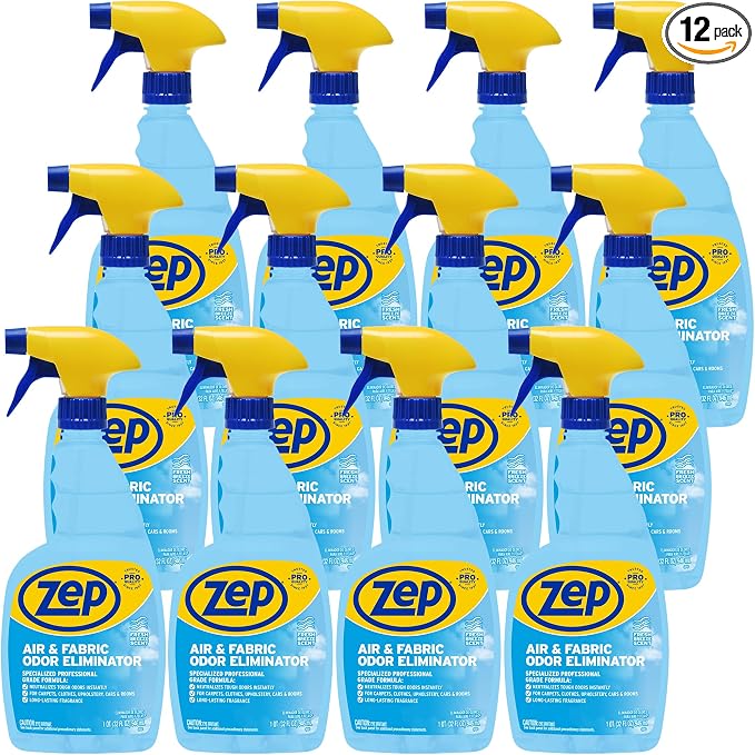 Zep Air and Fabric Odor Eliminator and Freshener - 32 oz (Pack of 12) ZUAIR32 - Neutralizes Tough Unwanted Odors on Contact. Refresh Your Home, Office and Business
