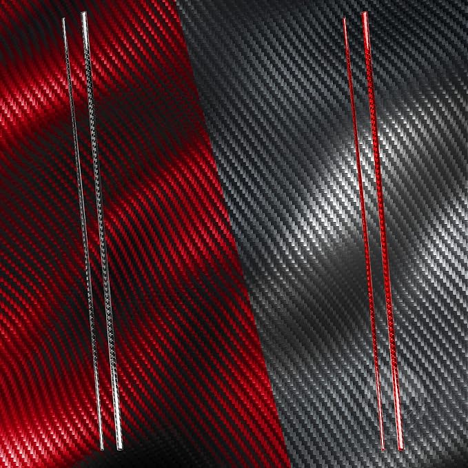 Red Real Carbon Fiber Trim for Tesla Accessories | for Model 3 2017-2022 / Model Y 2020-2024 Dashboard Co Pilot Decoration Strip Sticker Interior Thick Overlay Decal