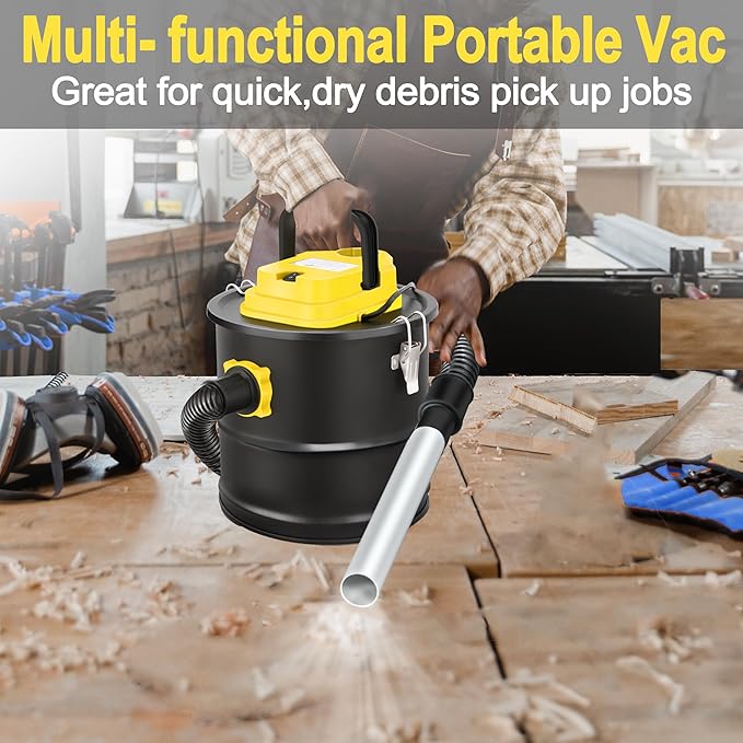 Ash Vacuum Cleaner, Pellet Stove Vacuum Cleaner with Wheeled Base & Blower Function, 800W Powerful Suction 2.6 Gallon All-in-One Ash Vacuum for Fireplaces, Pellet Stoves