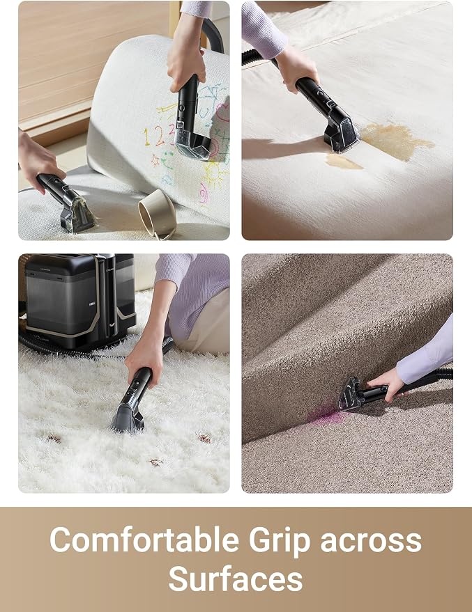 DREAME N10 Carpet Cleaner Machine, Portable Upholstery Spot Cleaner with Hot Water Cleaning, 12Kpa Powerful Suction with Versatile Tools for Pets, Carpet, Area Rugs, Coach and Car, Self-Cleaning