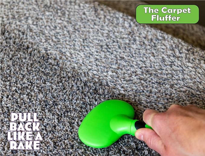 The Carpet Fluffer by Johnny World Products – Revitalize Matted Carpets and Rugs Instantly – Handheld, Easy-to-Use Tool for High-Traffic Areas, Stairs, and Pet Hair Removal