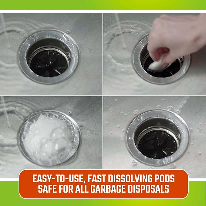 CLR Brands Garbage Disposal Cleaner and Deodorizer Pods, 20 Count, Fresh Scent, Foaming Drain Odor Eliminator, 5 Month Supply