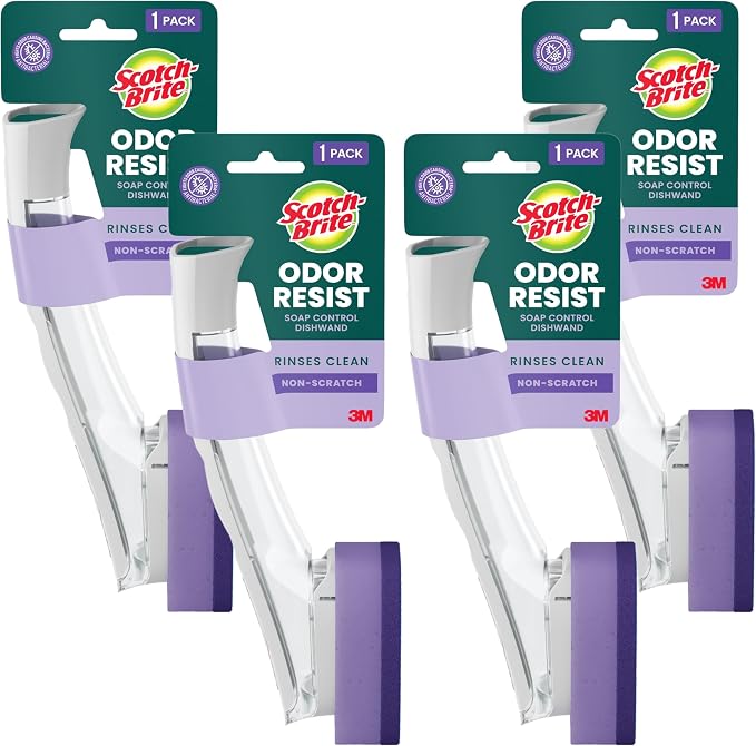 Scotch-Brite Soap Control Odor Resist Non-Scratch Dishwand,(Pack of 4)