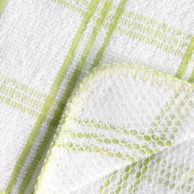Ritz 100% Cotton 12-inch x 12-inch Kitchen Dish Towel, Gentle Cleaning Wash Cloth with Poly Scour Side, 5-Pack, Cool