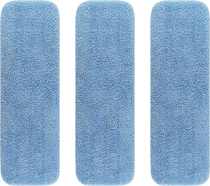 Replacement Microfiber Pad for Rubbermaid Commercial 18 Inch and 17 Inch Mop - 3 Pack Wet & Dry Commercial Cleaning Reusable Mop Refills Fit for Any Microfiber Flat