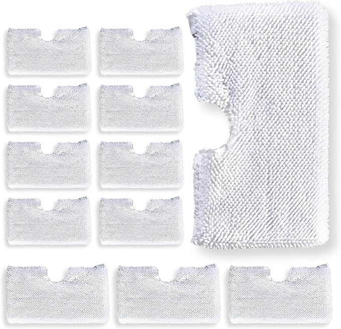 F Flammi 12 Pack Steam Mop Pads Replacement for Shark S3501 S3601 S3801 S3901 S2902 S3550 S3450 SE450, Reusable Washable Microfiber Pads for Shark Steam Pocket Mop, Double-Sided Cleaning Cloths