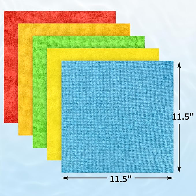 Microfiber Towels for Cars, 24 Pack Microfiber Cleaning Cloths, 11.5"*11.5" Cleaning Rags Towels Bulk Absorbent Lint-Free, All-Purpose for Detailing, Office, Household Cleaning