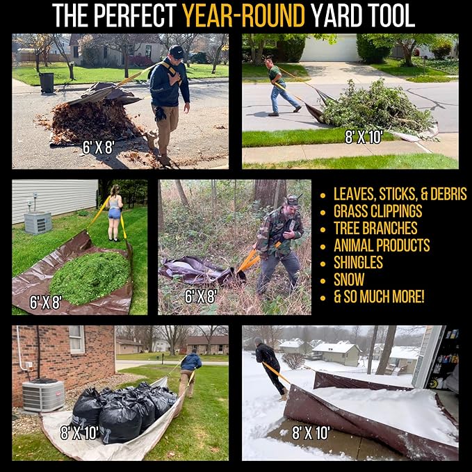 THE A.N.T. Tarp Tool - Heavy Duty Tarp Strap for Leaf and Yard Waste Compatible with Leaf Collector, Garden Tarps, Blower, Vacuum, Mulcher, Sweeper