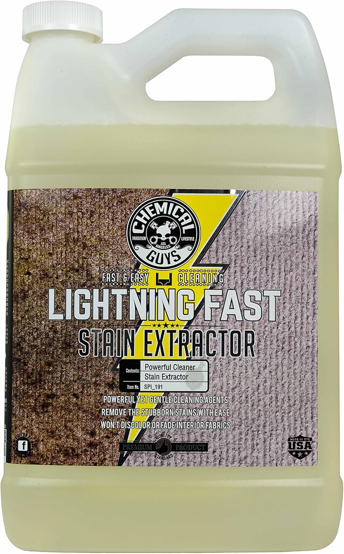 Chemical Guys, Lightning Fast Carpet & Upholstery Stain Extractor, 1 Gallon | Tackles coffee, soda, wine and pet messes on carpet, seats and mats, just spray, agitate and blot for a clean look