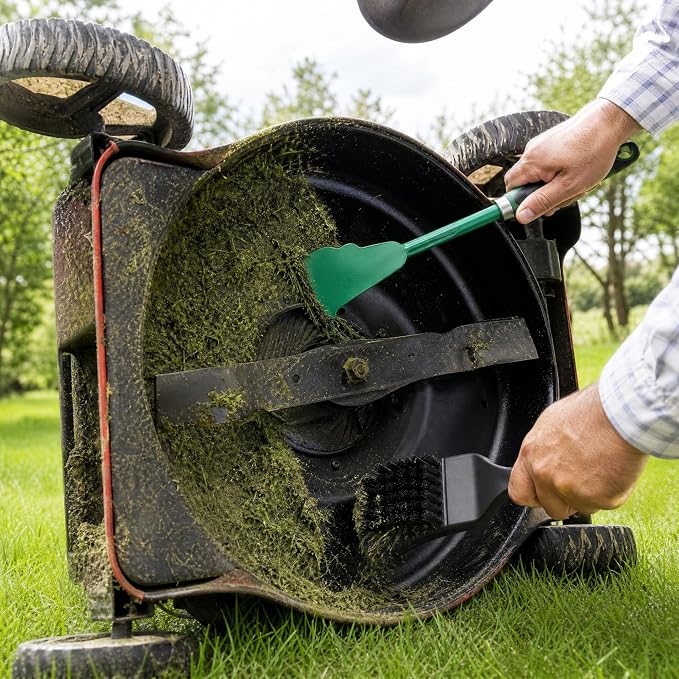 Heavy-Duty Lawn Mower Cleaning Scraper and Cleaning Stiff Brush are Used for the Maintenance and Cleaning of Outdoor Garden Lawn Mower Decks. (1 Pack)
