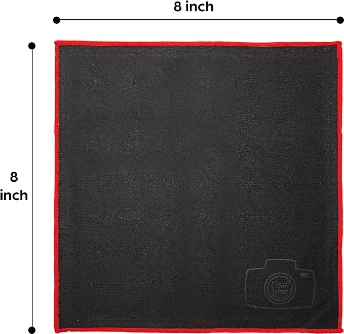 Clean & Clear Microfiber Cleaning Cloth, EXTRA LARGE [8 Pack] ULTRA PREMIUM Microfiber Cleaning Cloth - Microfiber Cloth for Camera Lens, Glasses, Screens, and all Lens.